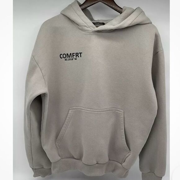Comfrt Coordinate Oversized Hoodie In Stone Relaxed Weighted Baggy Unisex Hoodie - Picture 1 of 9